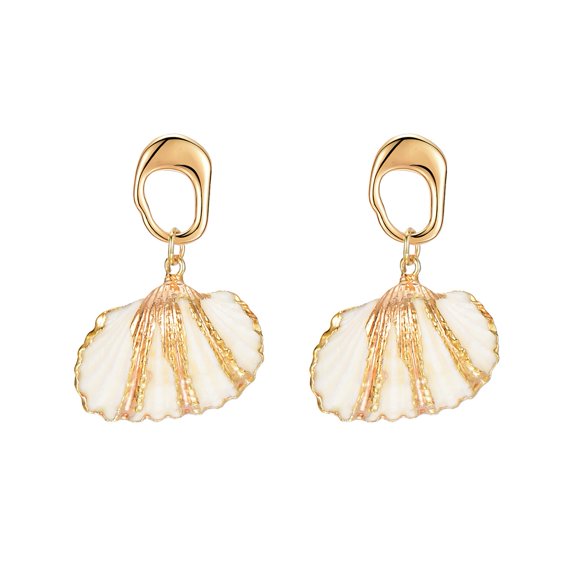 Stylish Shell Pendant Earrings Fashionable Alloy Eardrop Jewelry Accessory Gift