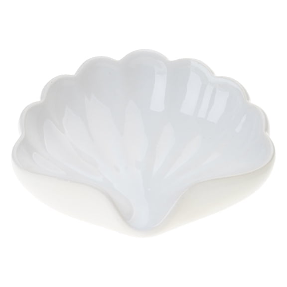 Stylish Shell Soap Holder Smooth Ceramic Construction Slanted Drying Rack