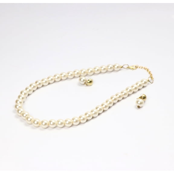 De-Lemon Stylish Short Off-White Glass Mixed Piece Jewelry Sets, Unisex, 8 in