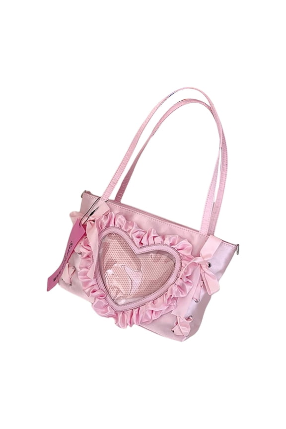 Stylish Shoulder Bag Heart Crossbody Bag Lovely Itabag School Bag Japanese Styles Messengers Bag for Pin Display