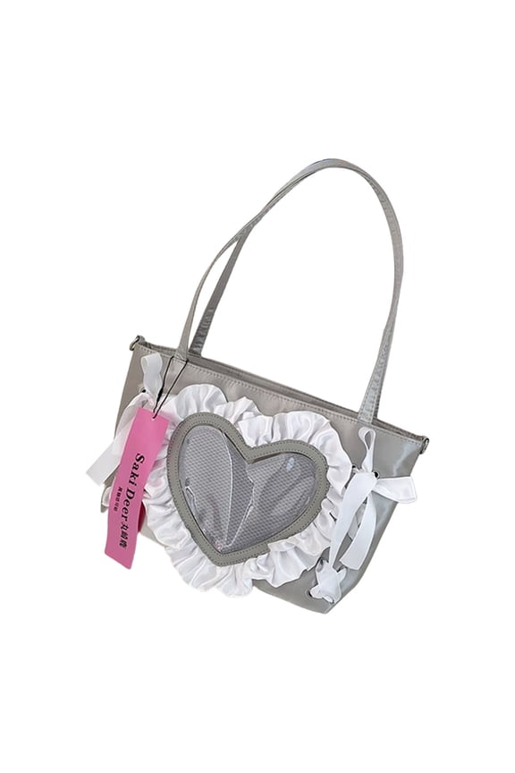 Stylish Shoulder Bag Heart Crossbody Bag Lovely Itabag School Bag Japanese Styles Messengers Bag for Pin Display