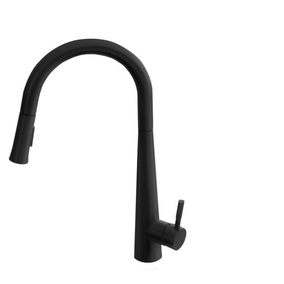 Stylish Siena One-Handle Matte Black Pull Down Kitchen Faucet Height 17¾" K-135N
