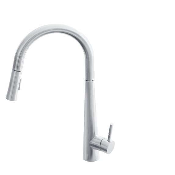 Stylish Siena One-Handle Polished Chrome Pull Down Kitchen Faucet Height 17¾" K-135C