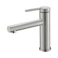 thumbnail image 1 of Stylish Single-Handle Brushed Stainless Steel Bathroom Faucet Height 6" B-108S, 1 of 12
