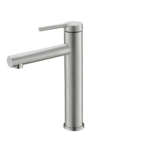 Stylish Single-Handle Brushed Stainless Steel Vessel Bathroom Faucet Height 11⅝" B-123S
