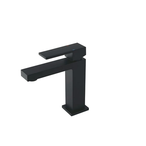 Stylish Single-Handle Matte Black Bathroom Faucet Height 6½" B-112N
