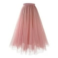 thumbnail image 1 of Stylish Skirt High Waist Long Pleated Mesh Skirt Oversized A Line Design for Plus Size Women Effect, 1 of 2