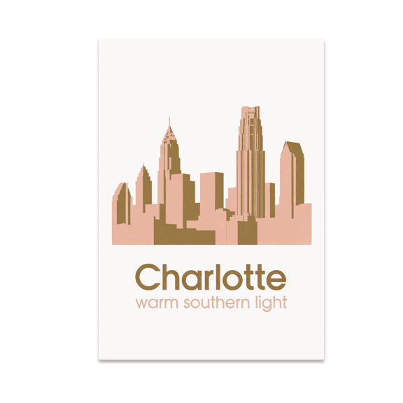 Stylish Skyline Wall Art - Charlotte City Pride - 13x19 Poster Print
