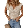 thumbnail image 1 of Stylish Sleeveless Knitted Tank Top with Intricate Hollow Out and Ruffle Details | [ZhiHiMeRi] | (US 8-10)M, 1 of 12