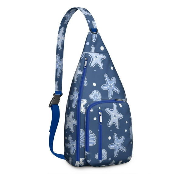 Stylish Sling Backpack Starfish Crossbody Bag for Travel Adjustable Lightweight Travel Hiking Casual Daypack for Young People