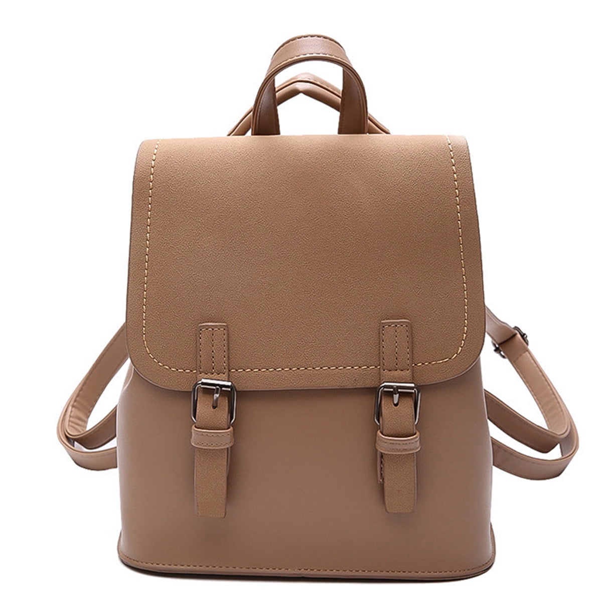 Stylish Small Backpack Bag for Women Synthetic Leather Mini Bookbag Purse with Multiple Pockets Khaki Walmart