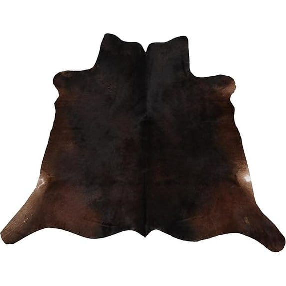 Stylish Small Cowhide Rug - Brown & White Spots Design, Natural Cowskin for Chic Home Decor, Perfect for Bedroom or Living Room