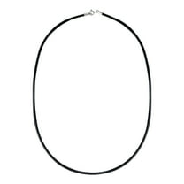 Stylish & Smooth Black Rubber Chord Necklace w/ Sterling Silver Clasps - 20