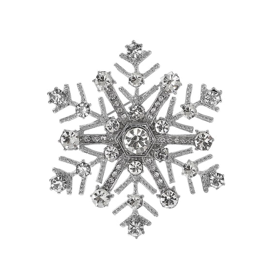 Stylish Snowflake Brooch Lightweight Alloy Design Corsage Badge Pin Comfortable Wear For Christmas Party Clothing