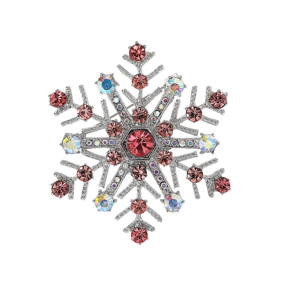 Stylish Snowflake Crystal Brooch Lightweight Alloy Lapel Pin Secure Fastening Design For Office Outfit Decoration