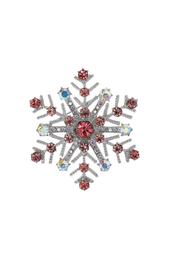 Stylish Snowflake Crystal Brooch Lightweight Alloy Lapel Pin Secure Fastening Design For Outfit Decoration