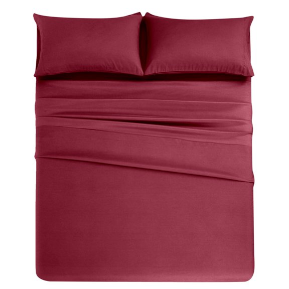 Stylish Soft Bedding Set 4 Piece Polyester Fiber Cozy Bedroom Durable Easy Care Machine Washable