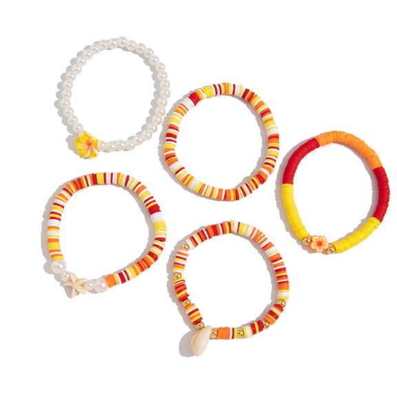 Stylish Soft Clay Elastic Rope Colorful Handmade Fashion Stackable Bracelets for Adding Charm