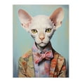 thumbnail image 1 of Stylish Sphynx Cat Oil Painting Pastel Colour Pet Portrait in Suit and Bow Tie Large Wall Art Poster Print Thick Paper 18X24 Inch, 1 of 5
