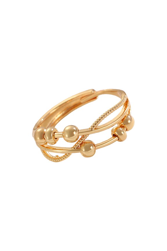 Stylish Spinner Rings for Women Anxieties Relief Rotating Beads Adjustable Open Rings Daily Wear Jewelry Piece