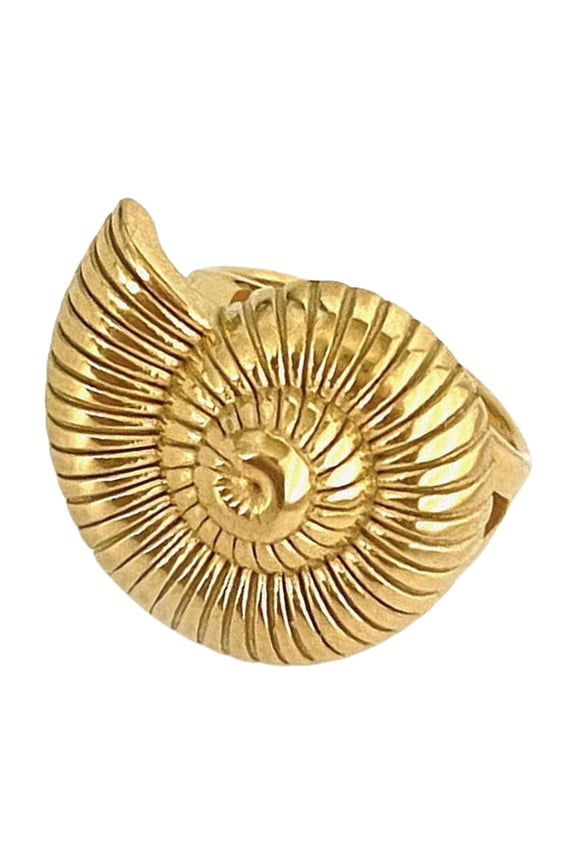 Stylish Spirals/Conch/Croissants Rings Stainless Steel Adjustable Open Finger Rings Statement Jewelry for Trendsetters