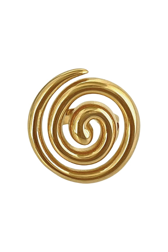 Stylish Spirals/Conch/Croissants Rings Stainless Steel Adjustable Open Finger Rings Statement Jewelry for Trendsetters