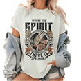 thumbnail image 1 of Stylish "Spirit Of The Lord, Freedom" Religious Tops for Women Charming Graphic Tees Featuring Floral, Bird And Biblical Text Design Fashionable Short Sleeve Casual Tops, 1 of 5