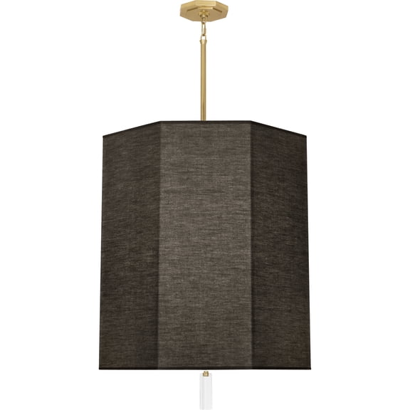 Stylish Srkashlteni Collection Pendant Light - Modern Brass Finish with Oversized Octagonal Shade & Clear Crystal Accent for Elegant Home Décor