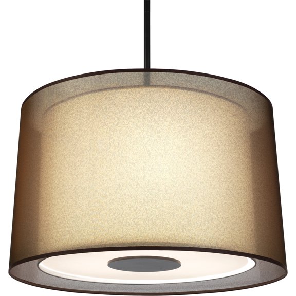 Stylish Srkashlteni Deep Patina Bronze Pendant Light with Multi-layered Fabric Shade - Modern Lighting Fixture for Contemporary Spaces