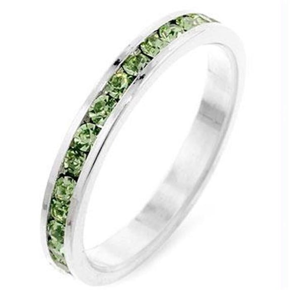 Stylish Stackables Peridot Silver Ring, Size : 06