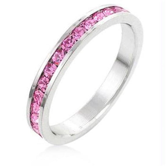 Stylish Stackables Pink Silver Ring, Size : 07