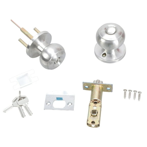 Stylish Stainless Steel Door Knobs Square Rosettes Portable for Privacy