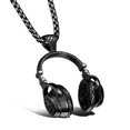 thumbnail image 1 of Stylish Stainless Steel Earphone Pendant Necklace, Men's Style, 1 of 5