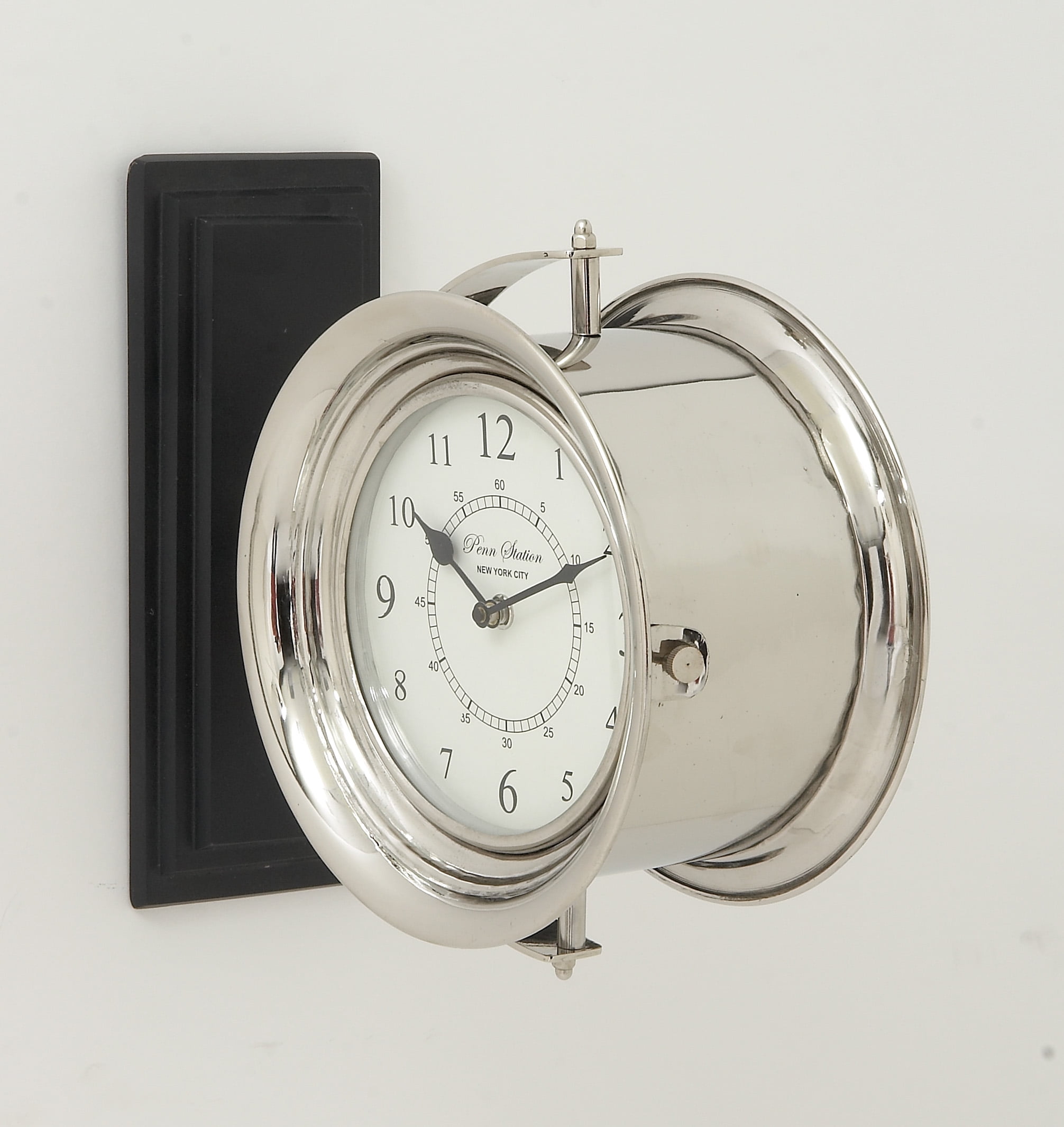 Stylish Stainless Steel Wood Double Wall Clock