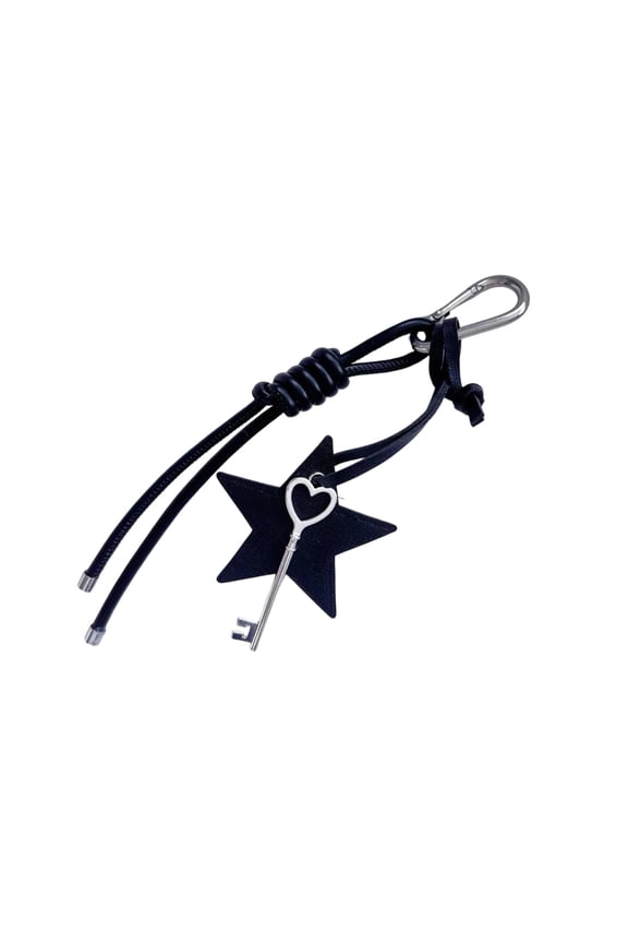 Stylish Star Pendant PU Leather Keychain Braided Rope Keyring For Bags Trendy Accessory for Handbags and Purses