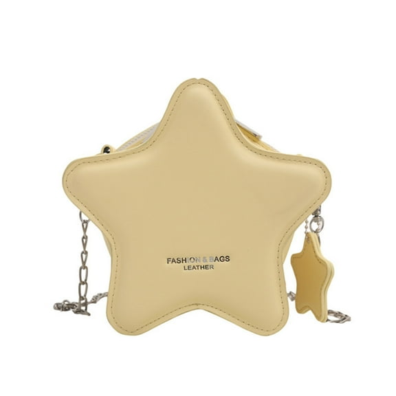 Stylish Star Shape Shoulder Bag for Women Practical PU Leather Crossbody Purse with Metal Chain for Various Occasion
