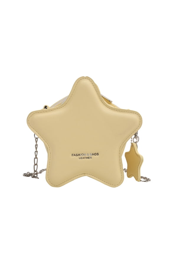 Stylish Star Shape Shoulder Bag for Women Practical PU Leather Crossbody Purse with Metal Chain for Various Occasion