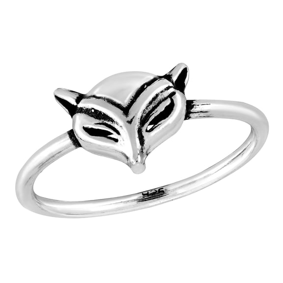 Stylish Stealth Wild Fox Sterling Silver Band Ring-7