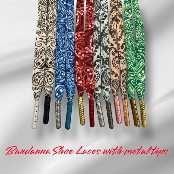 Stylish Strings: Bandanna Shoe Laces Pick your color. (Shoelace Material:1 Orange 45"Bandanna;)