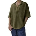 thumbnail image 1 of Stylish Summer Men's Casual Short Sleeve Dress Shirt for Fresh Look and Comfortable Wear, 1 of 5