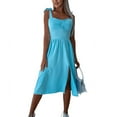 thumbnail image 1 of Stylish Summer Open Back Suspenders Waist Slit Dress, 1 of 4