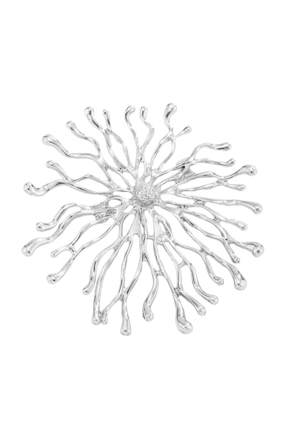 Stylish Sun Divinity Raised Brooch Metallic Finish Elegant Corsage Pin Jewelry for Casual and Formal Outfits