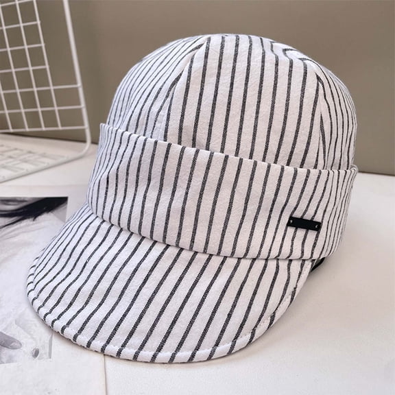 Stylish Sun Hats For Women Men Summer Beach Outdoor Casual Baseball Cap Striped Design Lightweight Breathable Visor for Women Womens Top Hat Hang Loose Visor Resting Beach Face Floppy Hat Women's