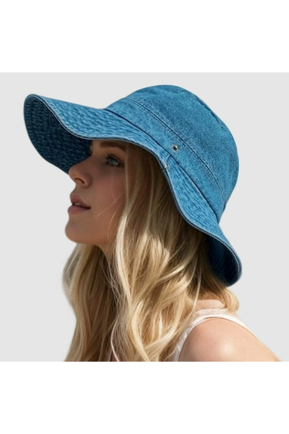 Stylish Sun Hats For Women Men Unisex Casual Denim Wide Brim Summer Beach Outdoor Sun Hat Comfortable Lightweight Breathable Floppy Hat for Men Mark Hat Western Hats for Women Natural Light Visor Pool