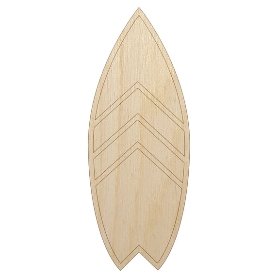 Stylish Surfboard Wood Shape Unfinished Piece Cutout Craft DIY Projects - 4.70 Inch Size - 1/4 Inch Thick