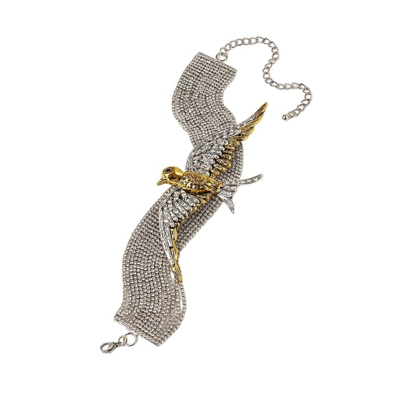 Stylish Swallow Pattern Necklace Exquisite Layers and Brilliant Crystals Jewelry