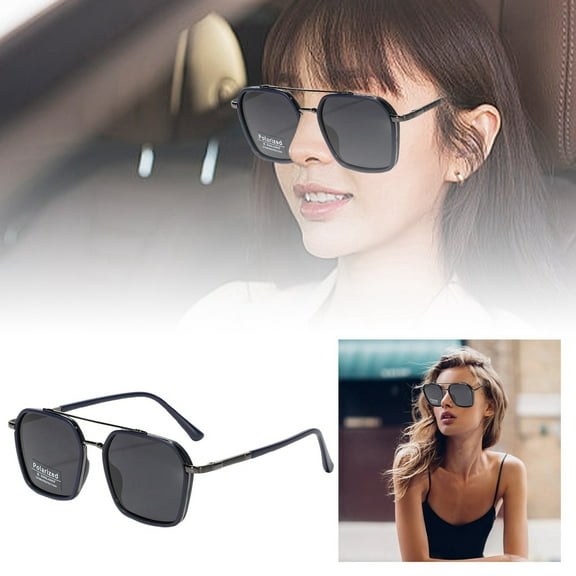 Stylish TR90 Sunglasses Square Sun Glasses Double Bridge 400 Eyewears for Outdoor Activities and Daily Use
