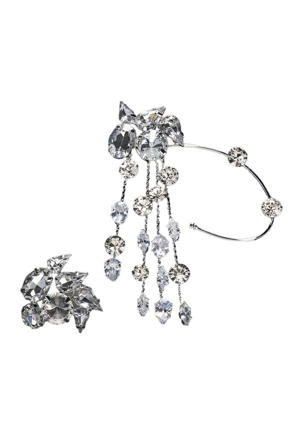 Stylish Rhinestones Tassels Ear Cuff Exquisite Tassels Earrings Charm Enhanced By Bright Rhinestones For Any Outfit