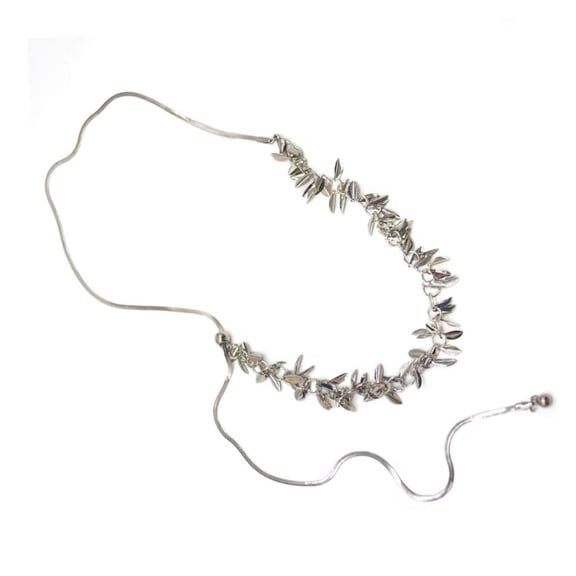 Stylish Tassels Necklace Metal Steel Neck Chain Neckwear Gift with Wheat Spiked Sequins for Urban Professionals