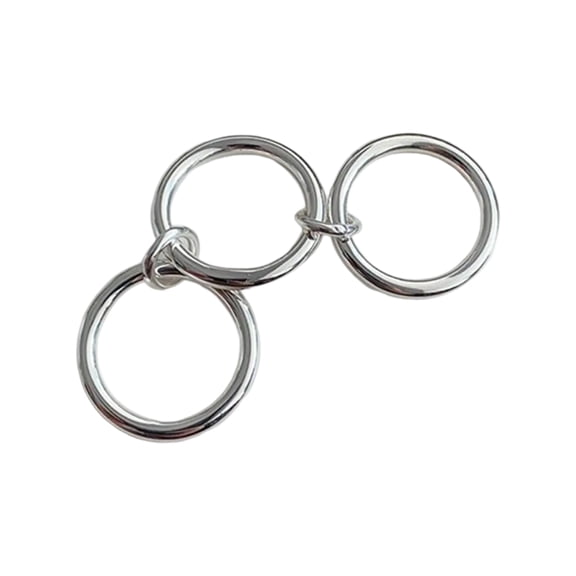 Stylish Three Loop Rings Contemporary Three Rings Sturdy Alloy Materials Great For Casual Or Formal Event